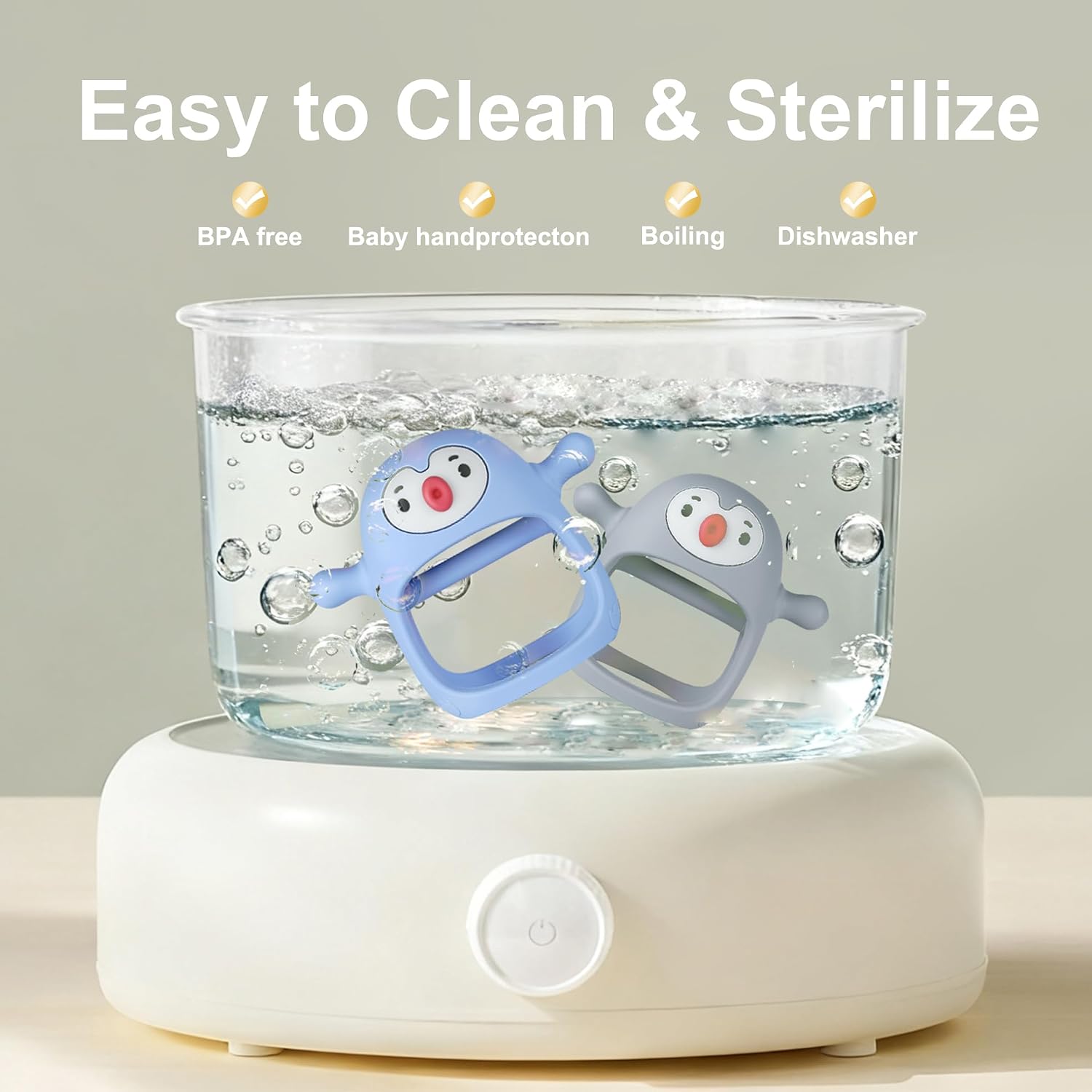 Thumbnail 6 de Smily Mia Baby Teething Toys for 0-6 Months: Penguin Teethers & Teething Mittens (2-Pack)