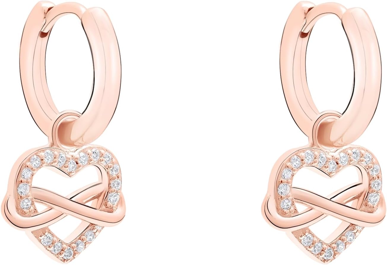 Detalle de s.Oliver Damen Schmuck – Ohrstecker & Creolen aus 925 Silber mit Herz-Infinity Design