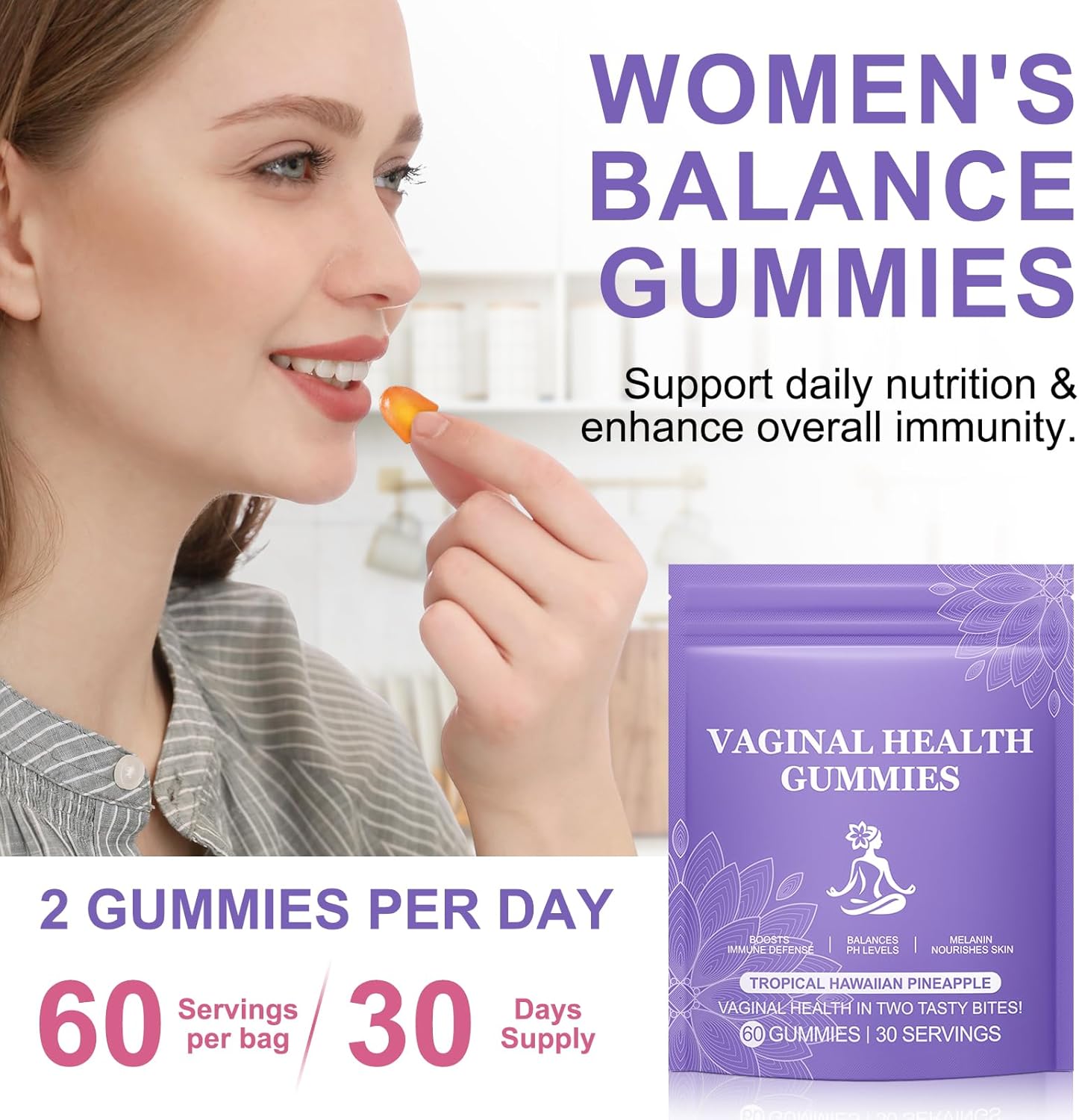 Thumbnail 6 de Gummies Équilibre Féminin Saveur Ananas — douceur et facilité d’utilisation
