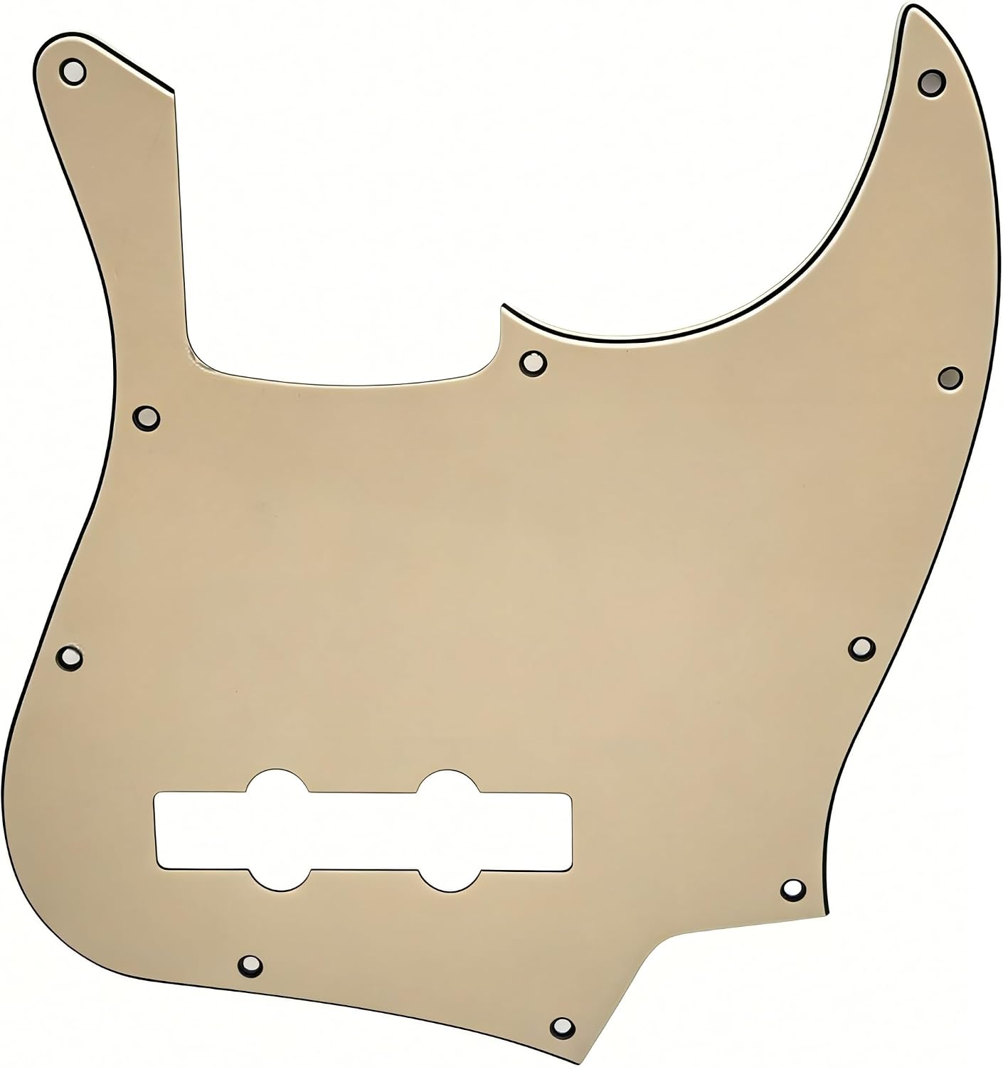 Detalle de VizEx Zevo VZ-013-Cream3Ply Jazz Bass Pickguard, Cream 3-Ply, 10-Hole