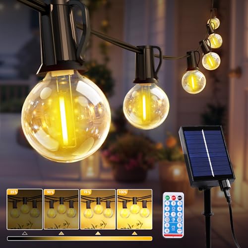 Detalle de ROVLAK Guirnaldas Luces Exterior Solar 10M con 15+1 LED G40 y Control Remoto