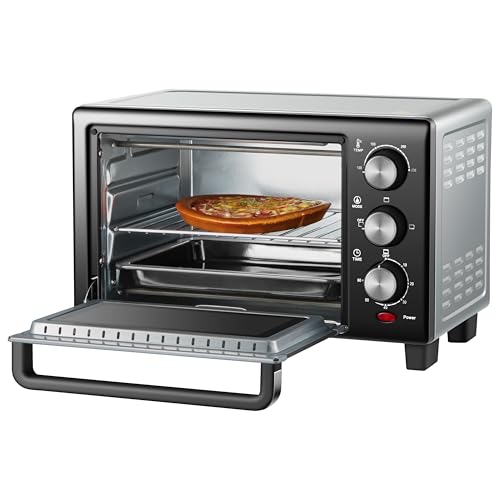 Steinborg Mini Backofen 15 Liter – Pizzaofen, 1200 W, 100–230 °C, 60 Min Timer