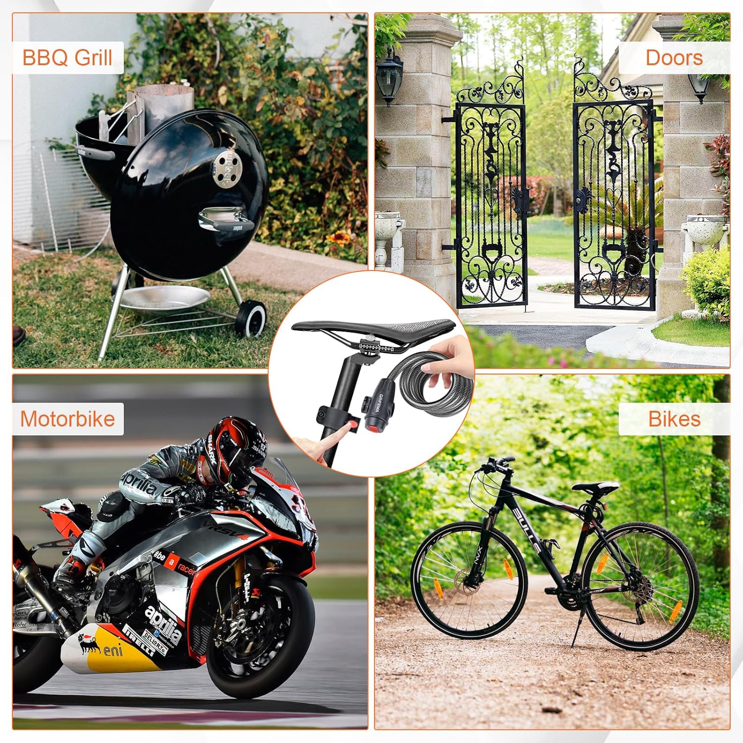 Thumbnail 6 de GRIFEMA 120cm Bike Lock with 2 Keys – High Security Chain Lock for E-Bikes, Scooters and More