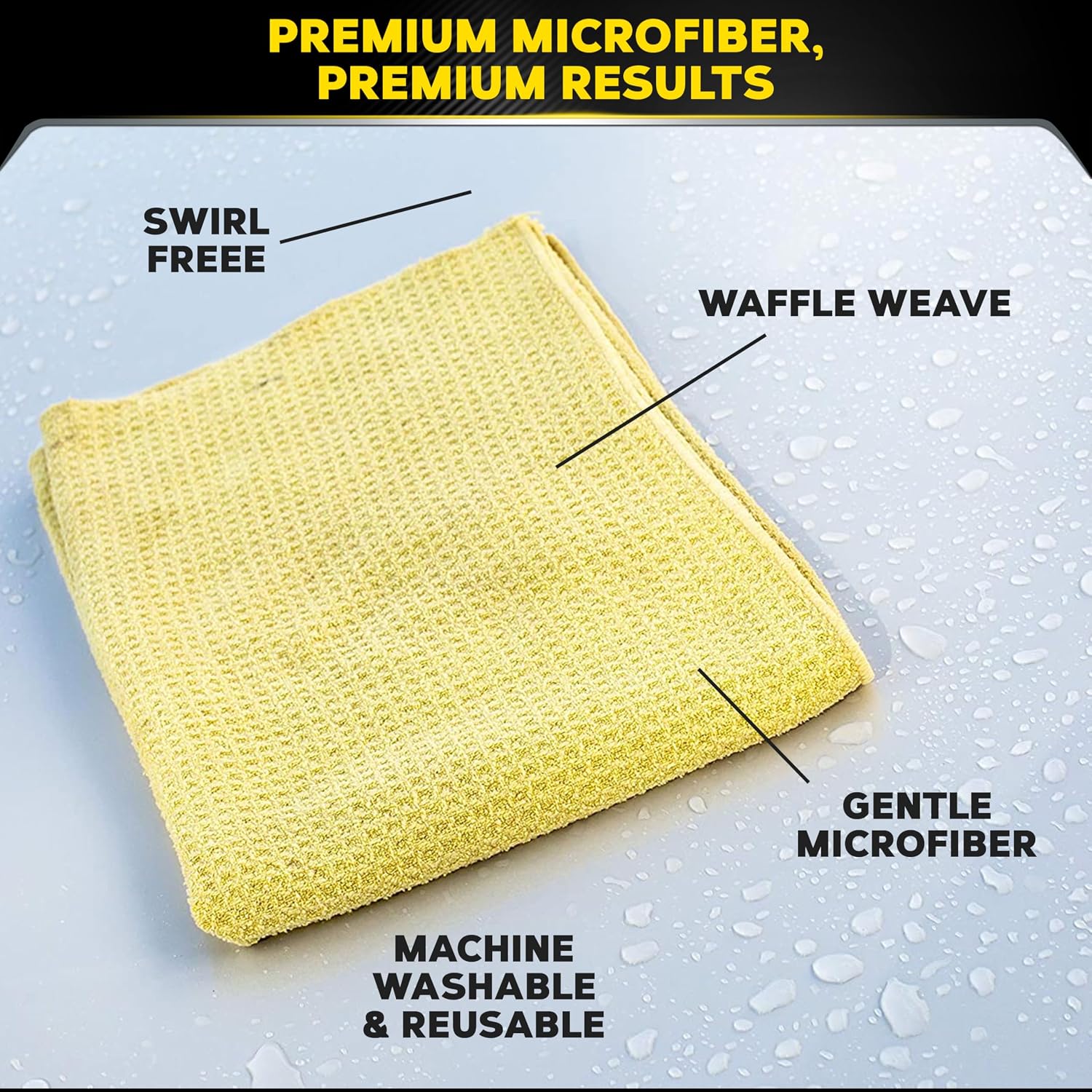 Detalle de Meguiar’s Water Magnet Microfiber Drying Towel (22" x 30"), Super Plush Scratch-Free Car Drying Towel, 1 Pack