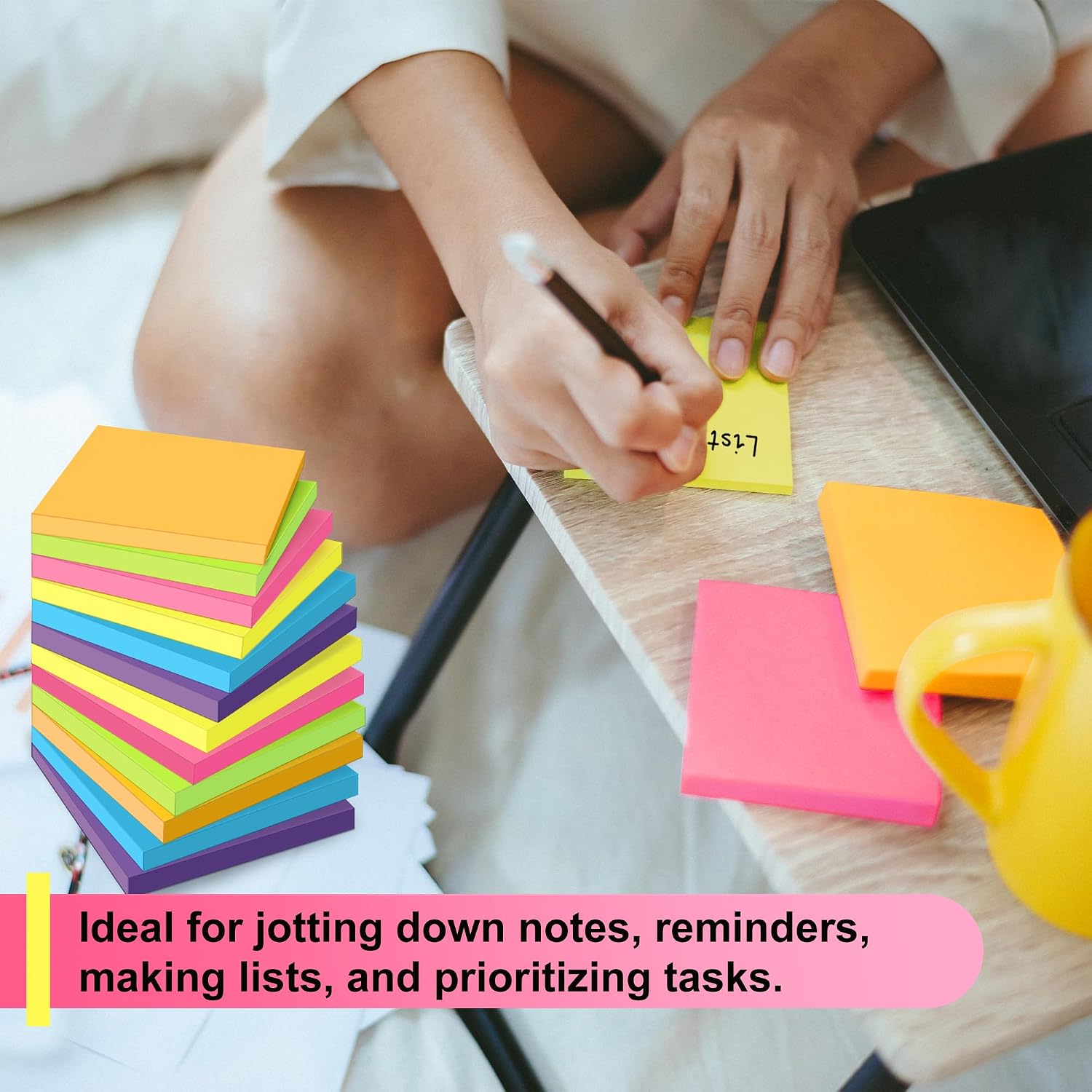 Thumbnail 2 de OHOME Sticky Notes-OHOME-01 3 x 3-Inch Colorful Self-Stick Note Pads