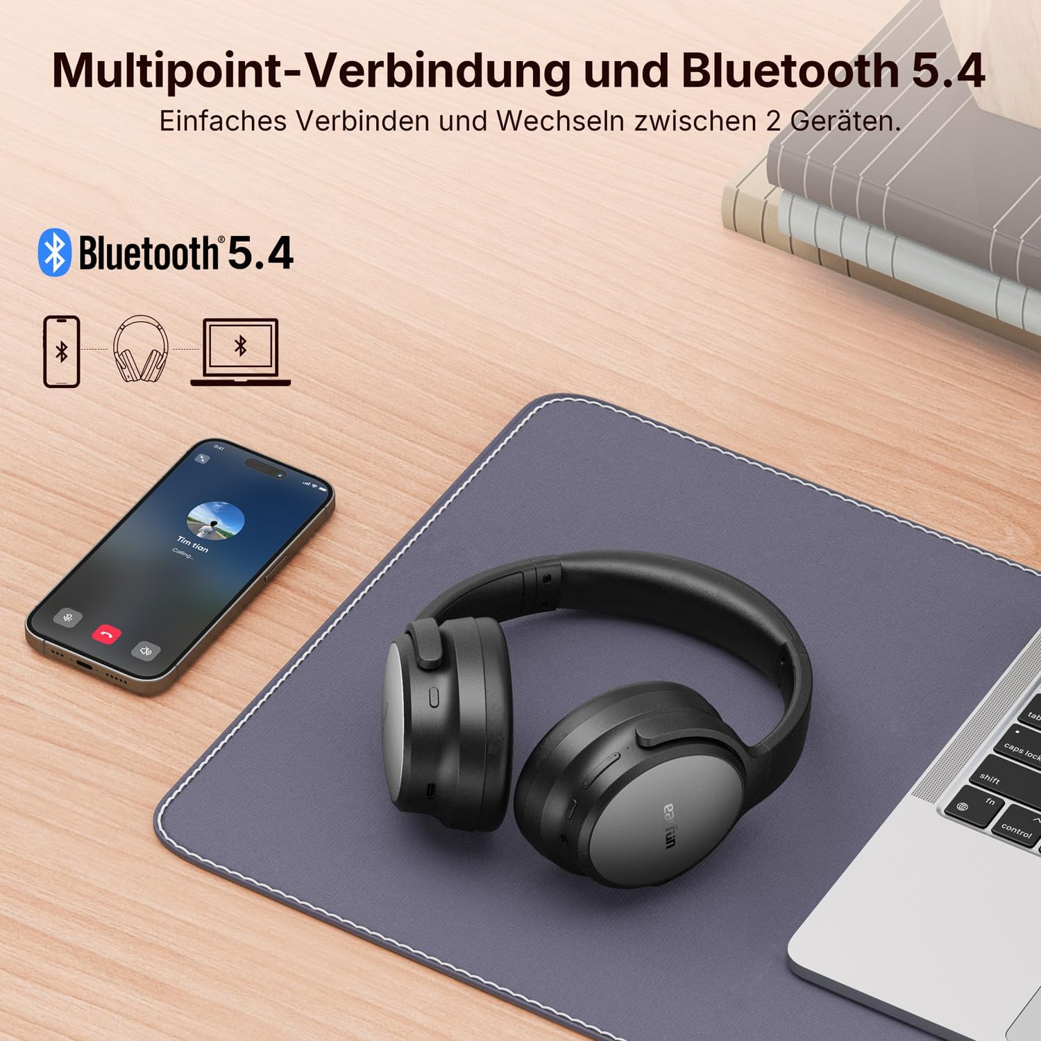 Thumbnail 6 de EarFun Tune Pro Over‑Ear Kopfhörer 120 Std. Akku