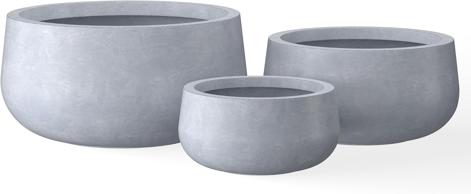Detalle de Kante Concrete Planters Set of 3, 19.6" 🌱
