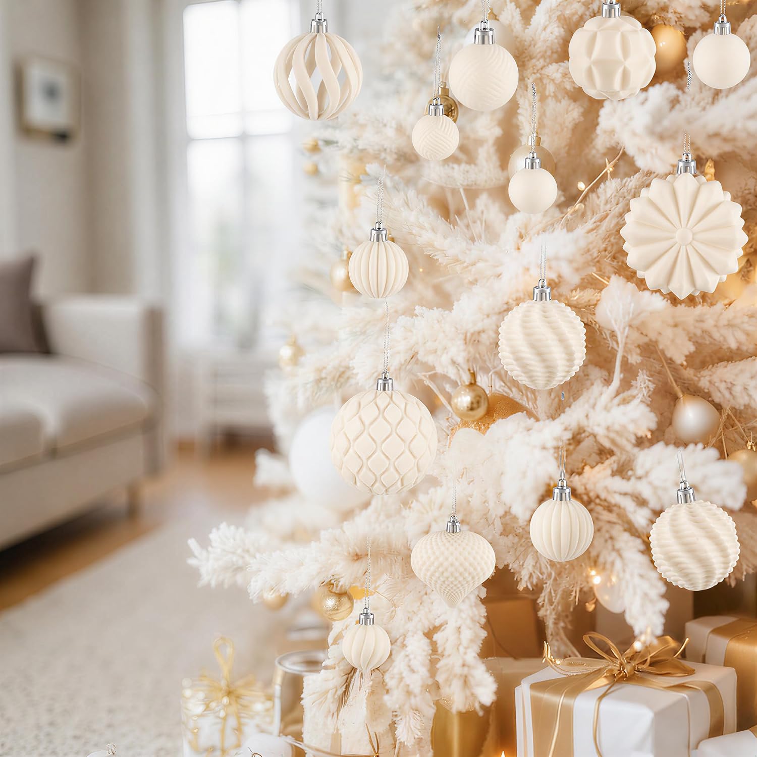 Detalle de Bskzythral SDball468-MS kerstballen van fluweel, 48 stuks in 3 maten