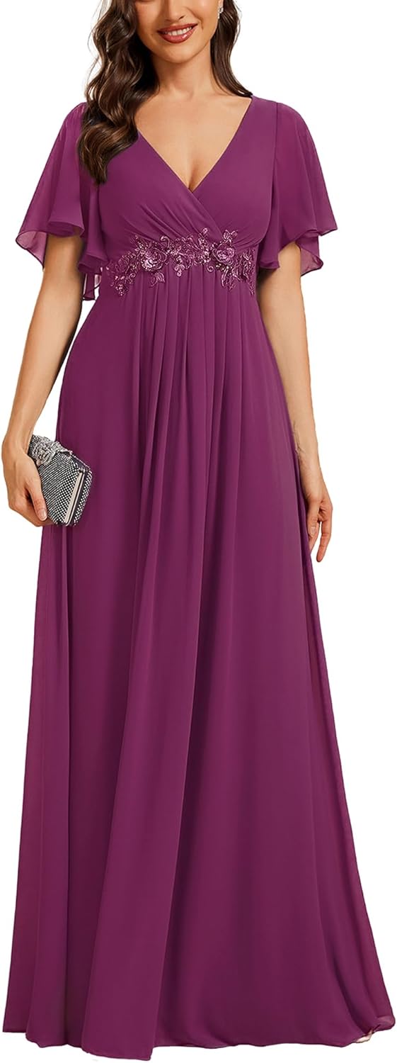 Ever-Pretty Chiffon V-Neck Mother of Bride Dress