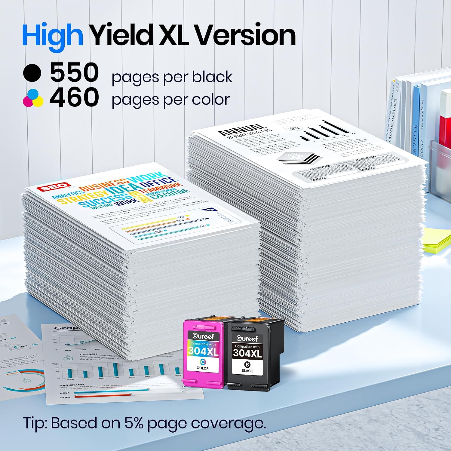 Thumbnail 2 de Gureef 304 XL Black & Colour Ink Cartridges Twin Pack for HP DeskJet/Envy – 304 XL