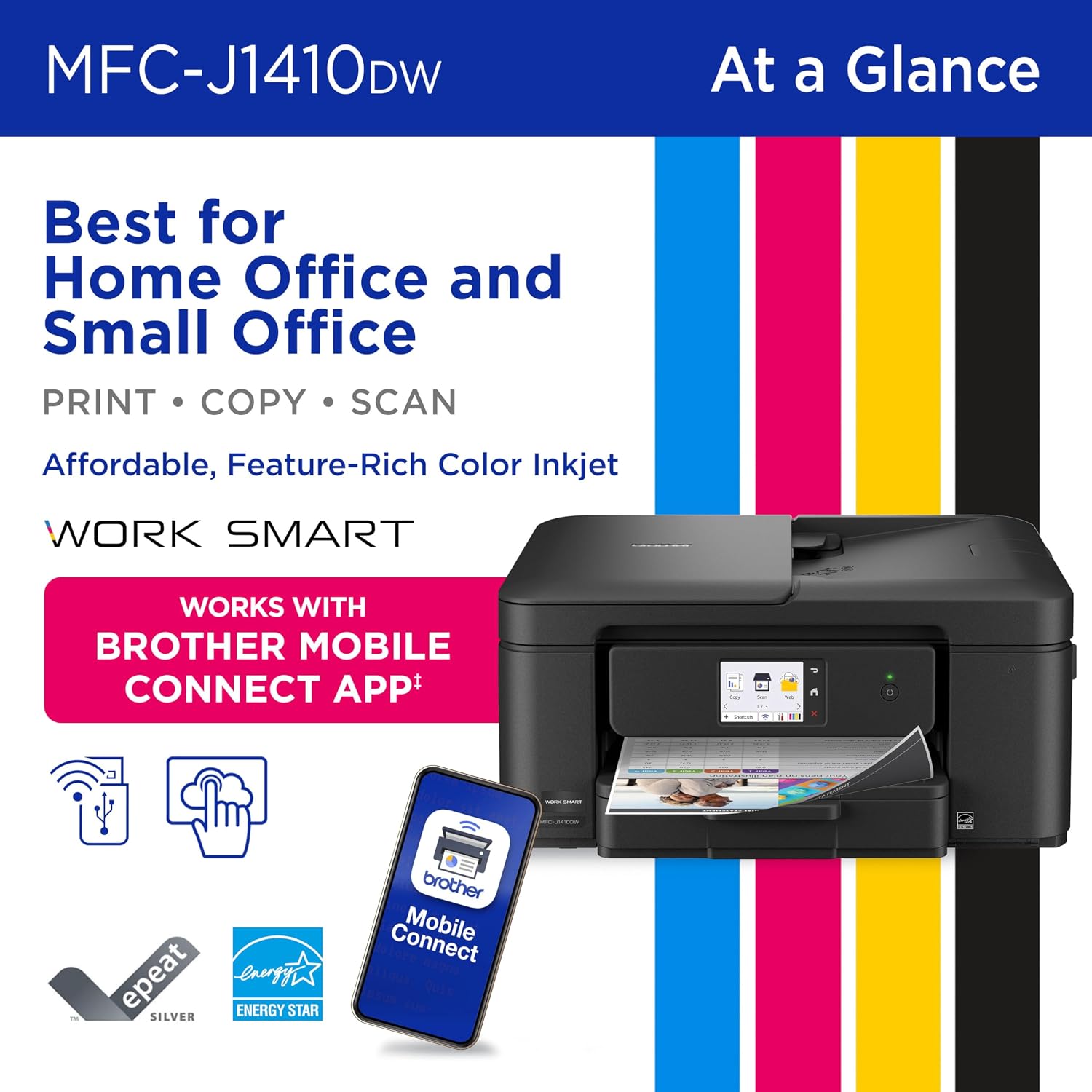 Detalle 2 de Brother wireless color inkjet all-in-one printer MFC-J1410DW