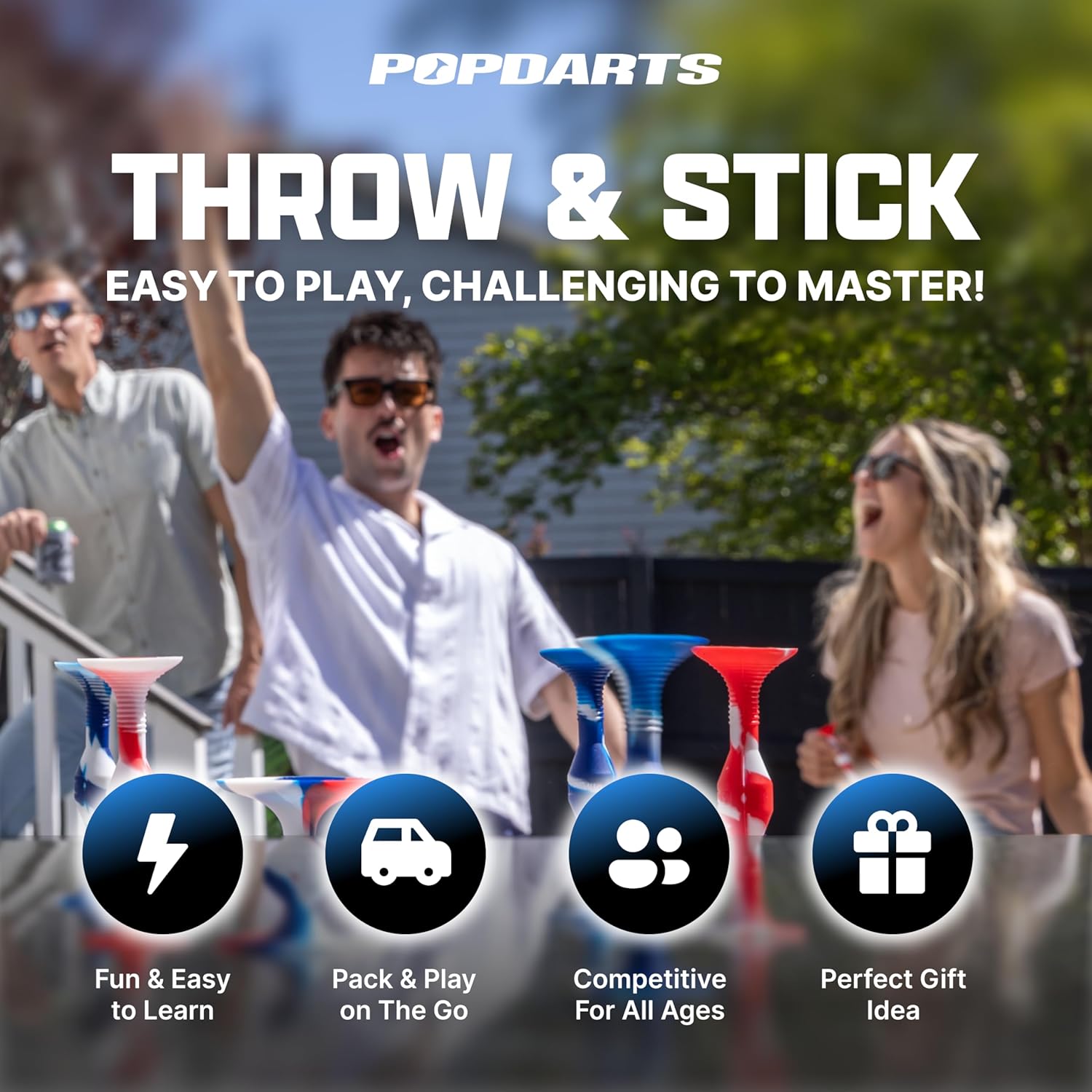 Detalle 2 de Popdarts PRO Pack Game Set Retro suction-cup darts