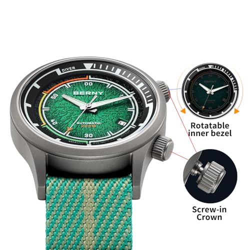 Thumbnail 3 de BERNY Automatic Diving Watch for Men with ST1612 Movement