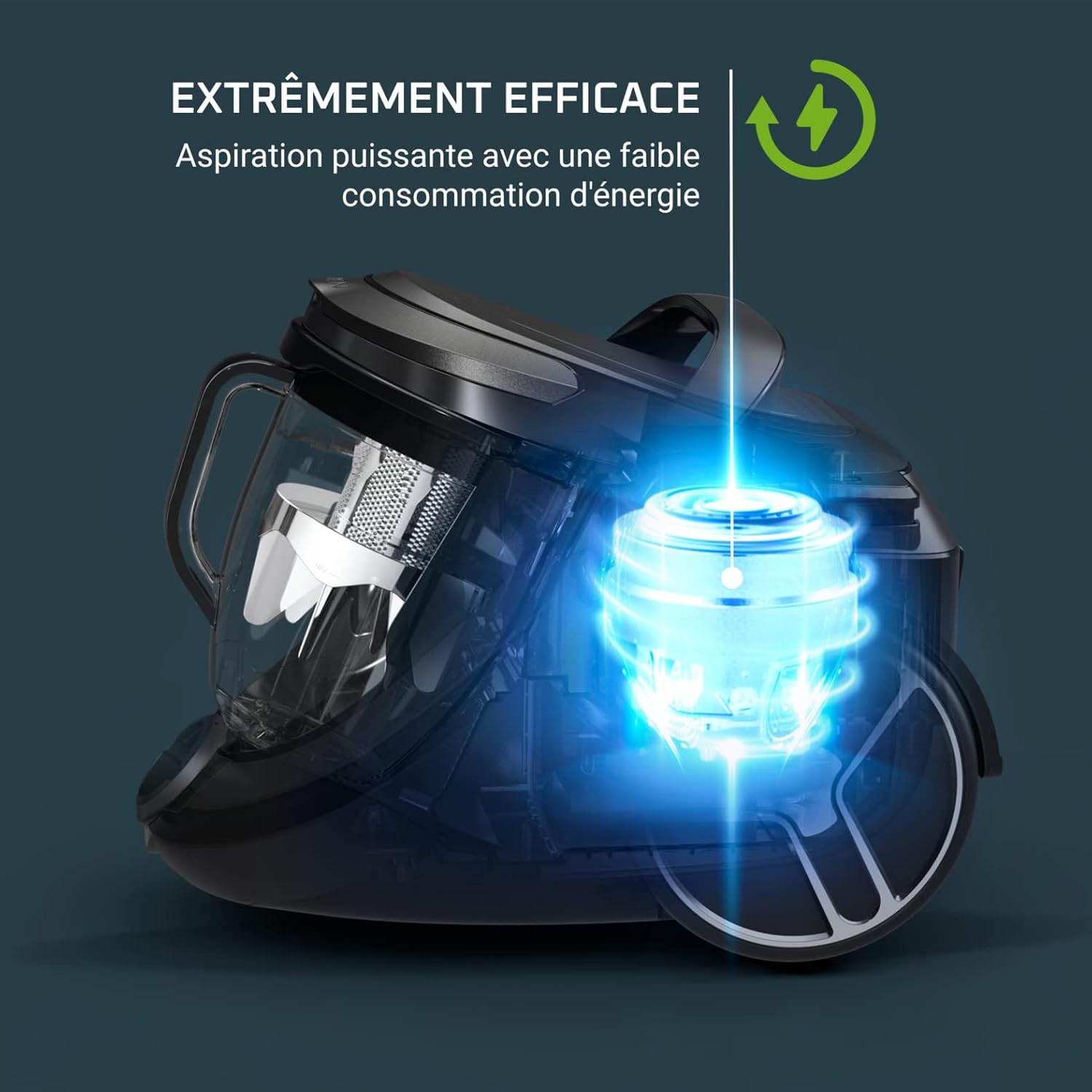 Thumbnail 3 de Rowenta Silence Force Cyclonic Effitech RO7954EA — aspirateur sans sac 500 W, 59 dB, noir/or rose