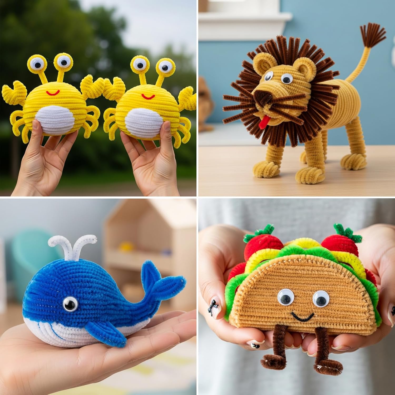 Thumbnail 3 de Caydo 4,000-Piece Pipe Cleaners Set (40 Assorted Colors) with Wiggly Eyes for Arts & Crafts