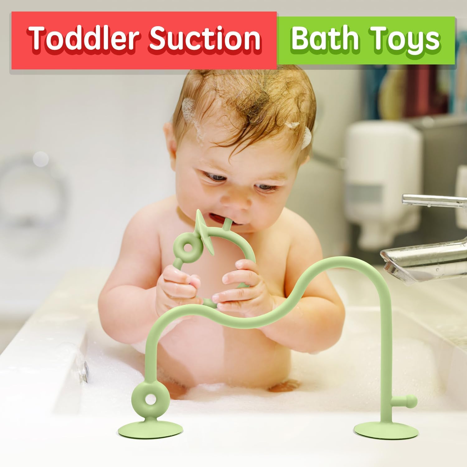 Thumbnail 6 de AiTuiTui Baby High Chair Suction Toy (Green) – Multi-purpose sensory toy with wooden ring