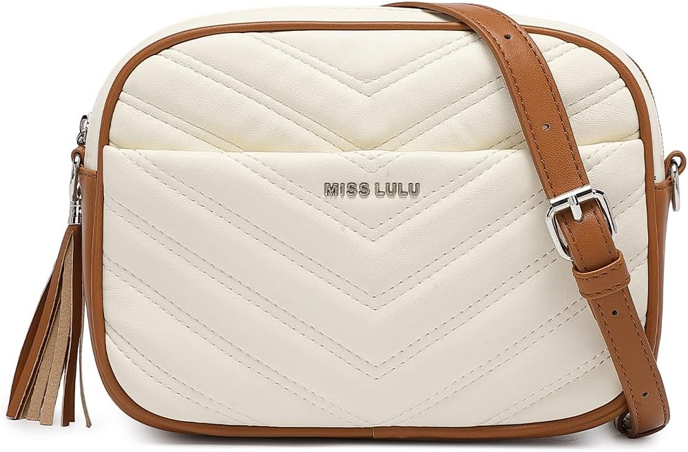 Detalle de Miss Lulu Borsa Tracolla Donna Piccola — Borsetta in PU a Losanghe, versatile e dallo stile moderno