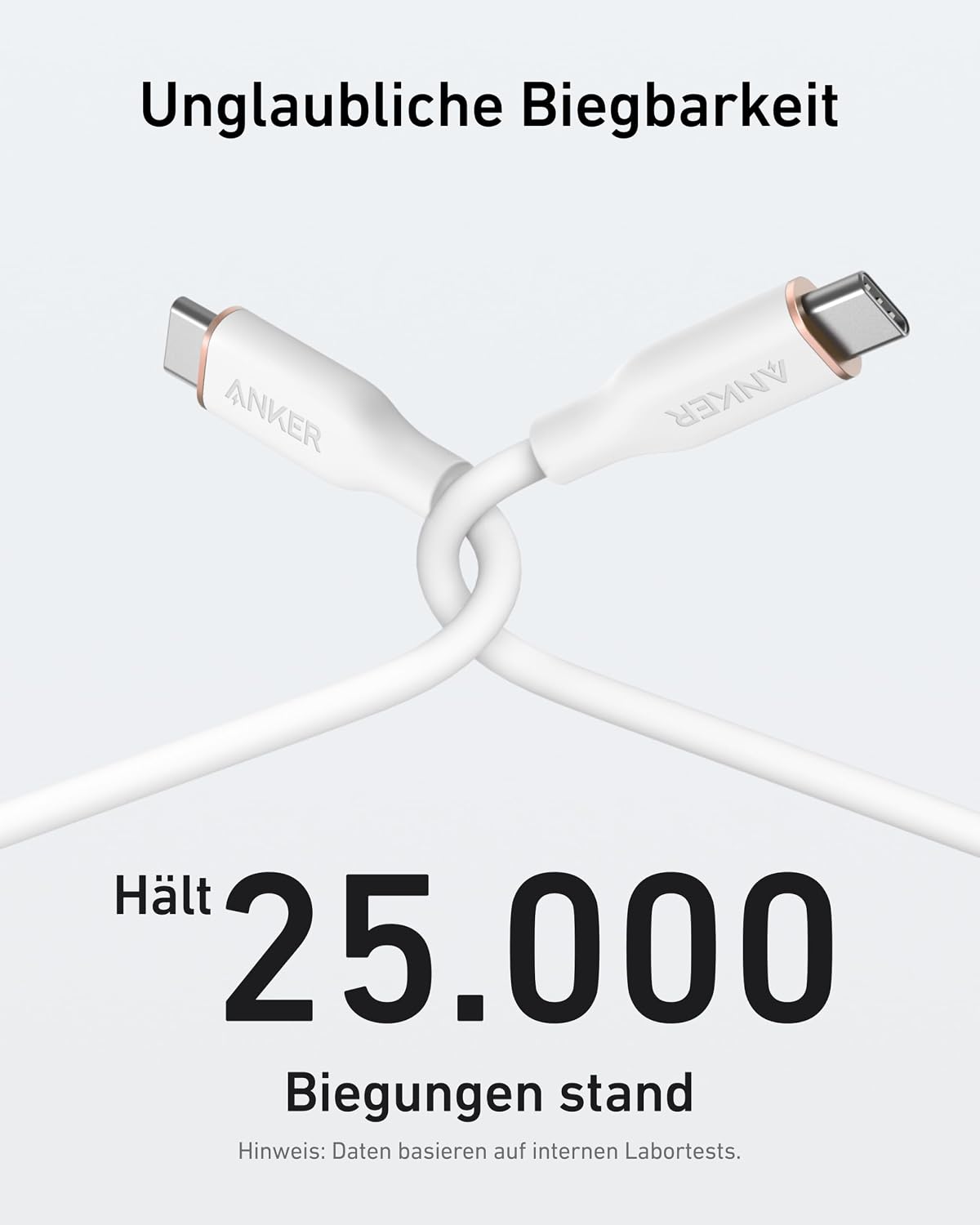 Detalle de Anker 240W Powerline III Flow USB-C auf USB-C Kabel – 0,9 m, PD 3.0, flexibel und robust