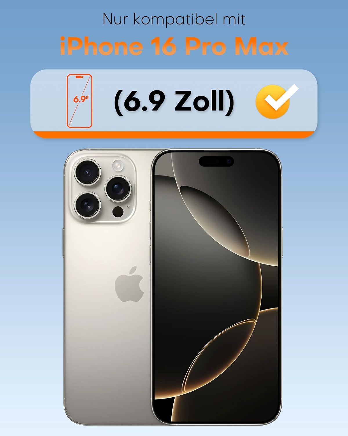 Detalle 2 de TOCOL Panzerglas für iPhone 16 Pro Max 9H