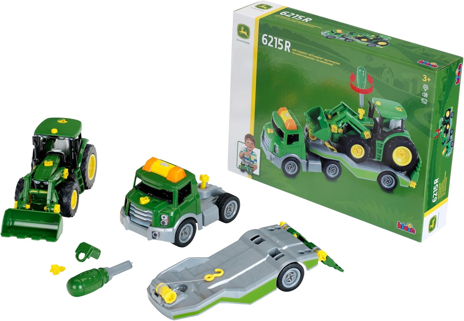 Thumbnail 5 de Theo Klein 3908 Transporter mit John Deere Traktor I Schraubset (inkl. Schraubendreher) – Spielzeug für ab 3 Jahren