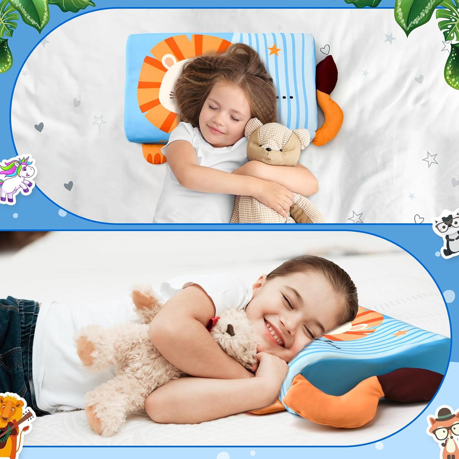 Thumbnail 5 de YAOZUP Schlummerkids Calmly Kinderkopfkissen (Löwe) 46x26 cm – ergonomisches Komfortkissen für Kinder