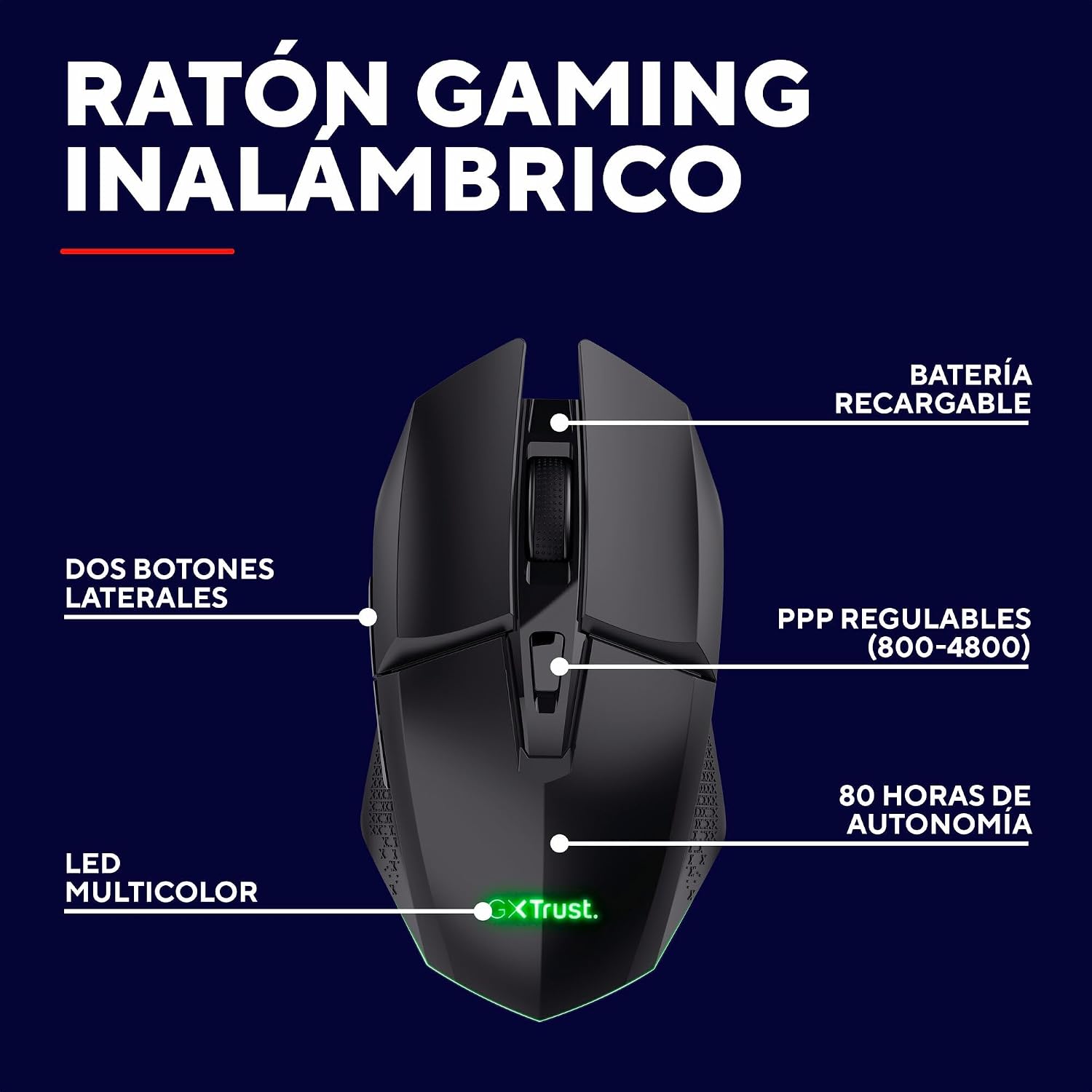 Detalle 2 de GXTrust 1108 Vylax Ratón gaming recargable 80 h