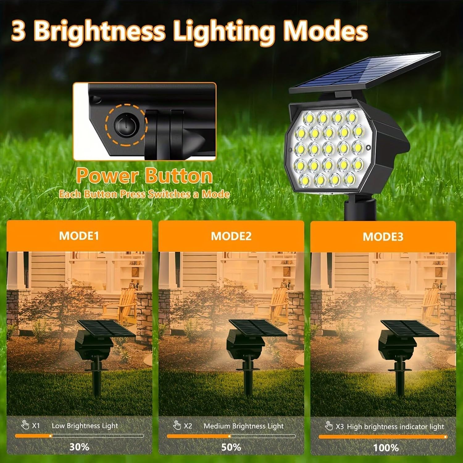 Detalle de Sodwot 730140589775 Solar Spotlights, 23 LED, Warm White, 4-Pack
