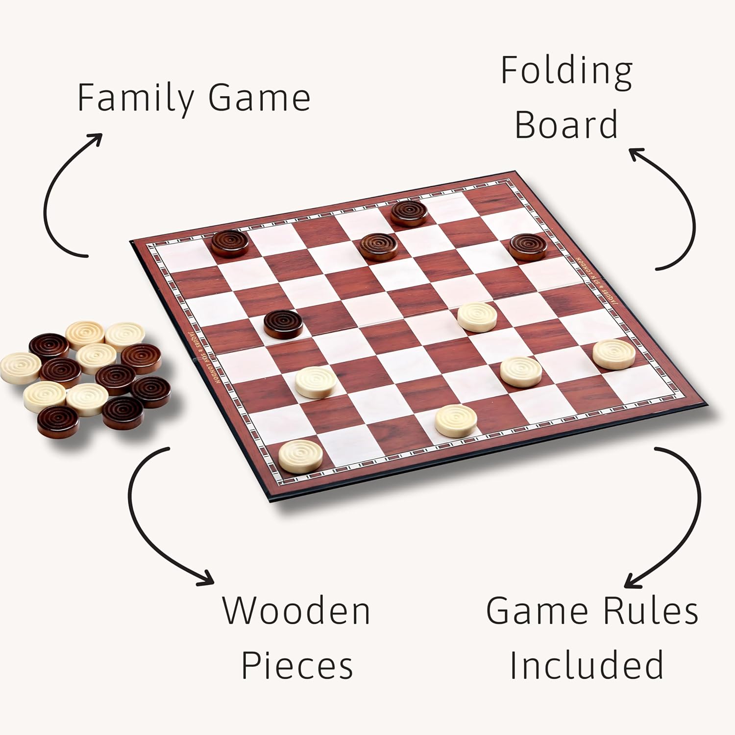 Detalle de Jaques of London 12" Foldable Draughts Board Game