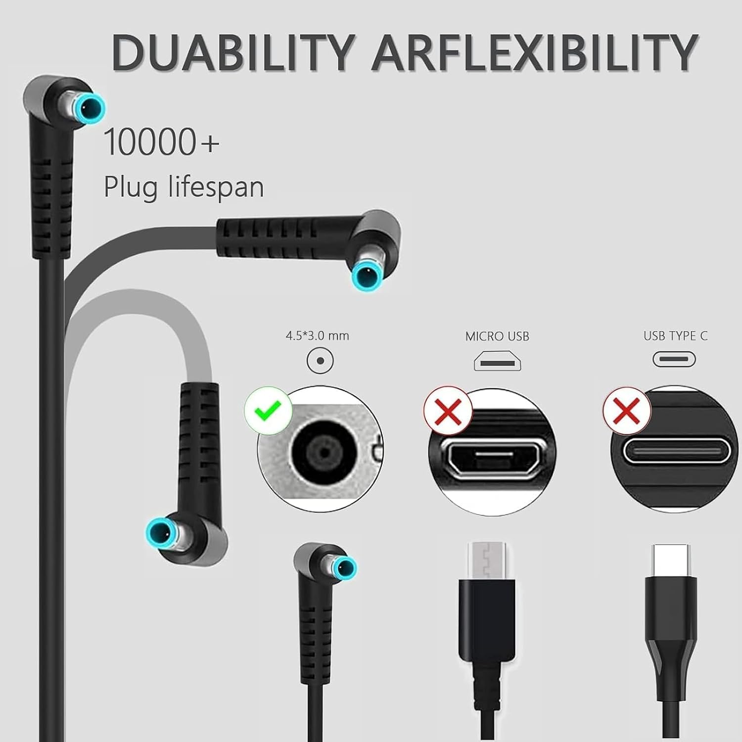 Thumbnail 2 de Replacement charger for HP laptops 65W