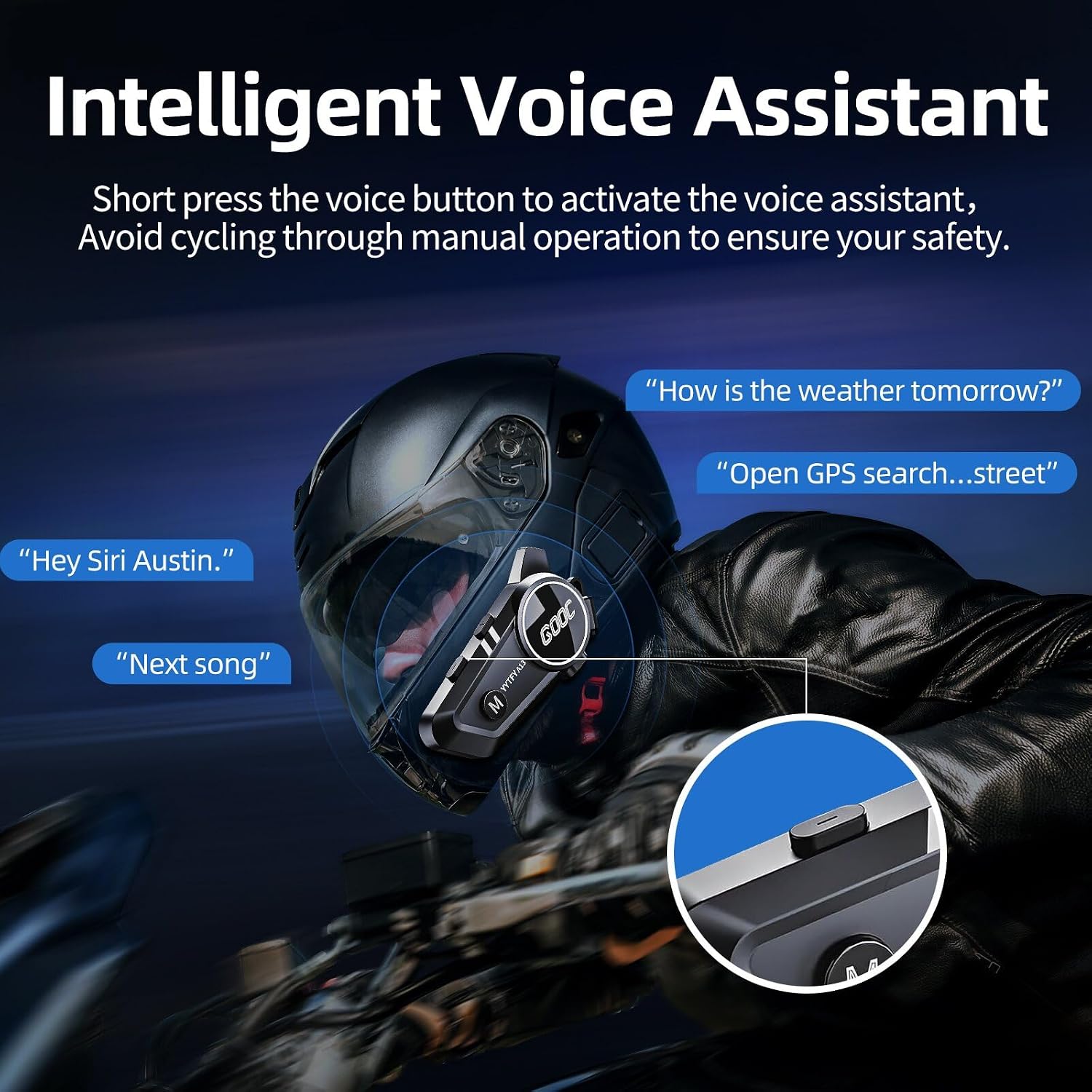 Thumbnail 6 de YYTFY Motorrad Headset Bluetooth 5.3 – IP67, 1500 mAh, Sprachassistent, Helm-Lautsprecher