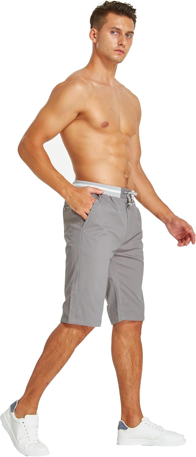 Detalle de HCSS Kurze Hosen Herren Bermuda Shorts – atmungsaktive Baumwolle mit Gummizug und Tasche