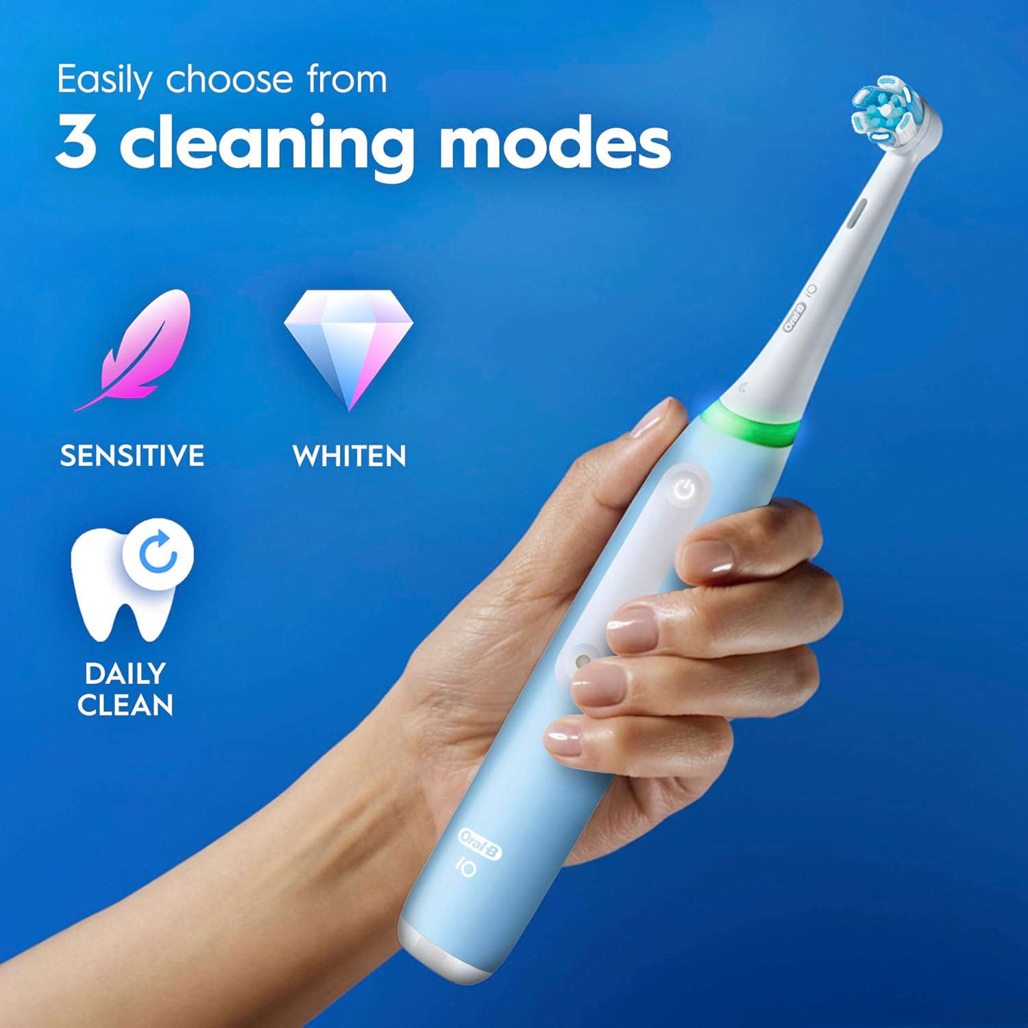 Thumbnail 6 de Oral-B iO3 Electric Toothbrush (Blue, EU plug) with 1 brush head and travel case