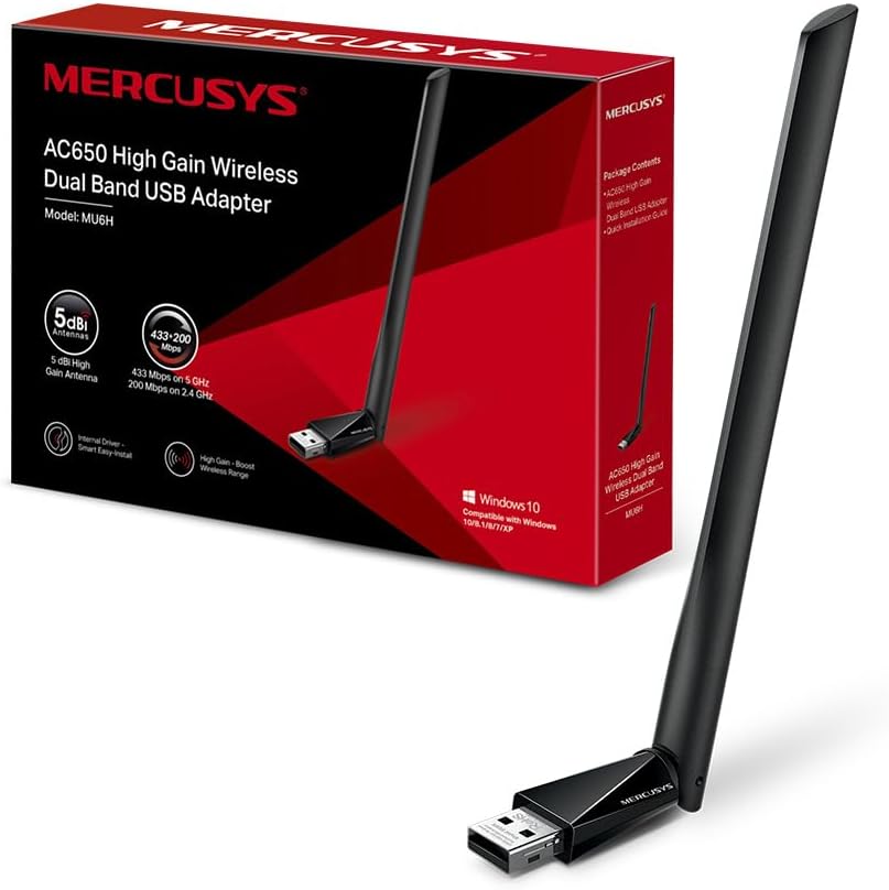 Mercusys TP-Link MU6H adattatore Wi‑Fi AC650 dual‑band 433/200 Mbps