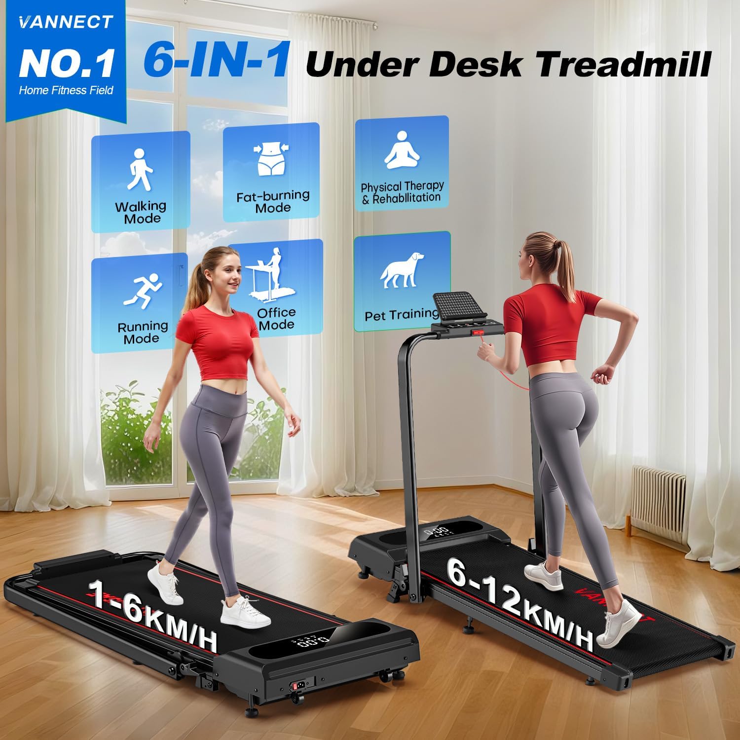 Detalle 2 de 6 in 1 Folding Treadmill 2.75HP 350LBS