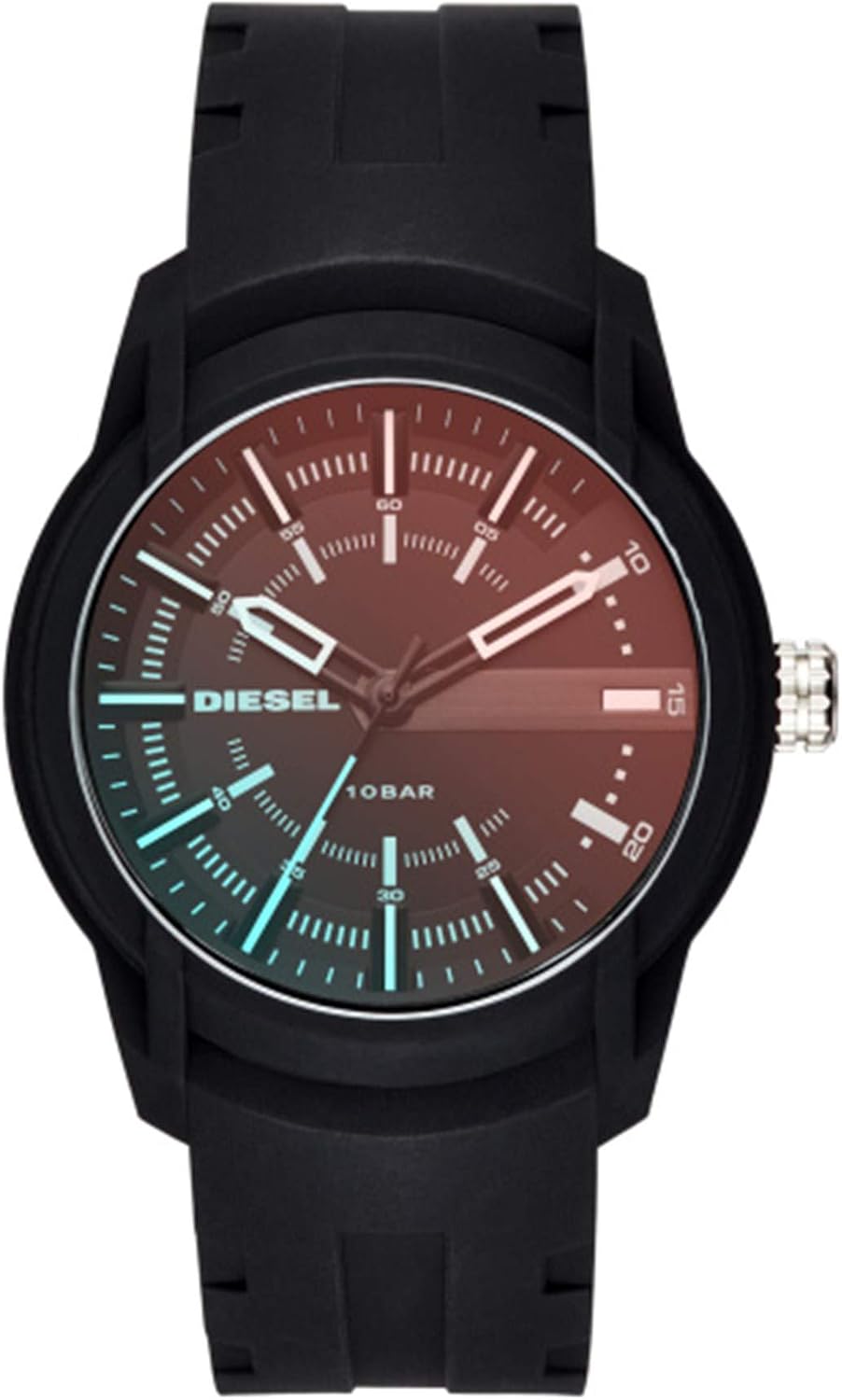 Detalle 1 de Diesel Armbar Watch pour homme — montre quartz à affichage analogique à 3 aiguilles avec bracelet cuir marron foncé
