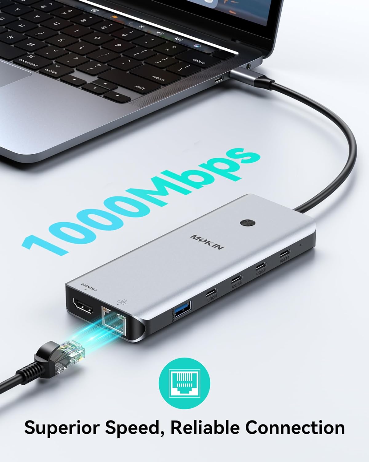 Thumbnail 6 de MOKiN Dual Monitor USB-C Docking Station (2 HDMI, RJ45, 100W PD) — 13-in-1 Hub for Dell/HP/Lenovo