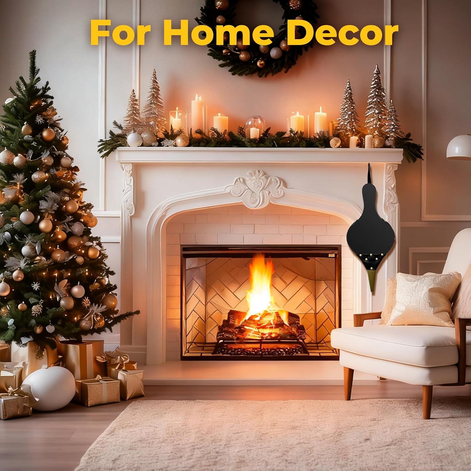 Thumbnail 5 de Amagabeli Fireplace Bellows 43cm x 19cm: Large Wood Air Blower with Cast Nozzle