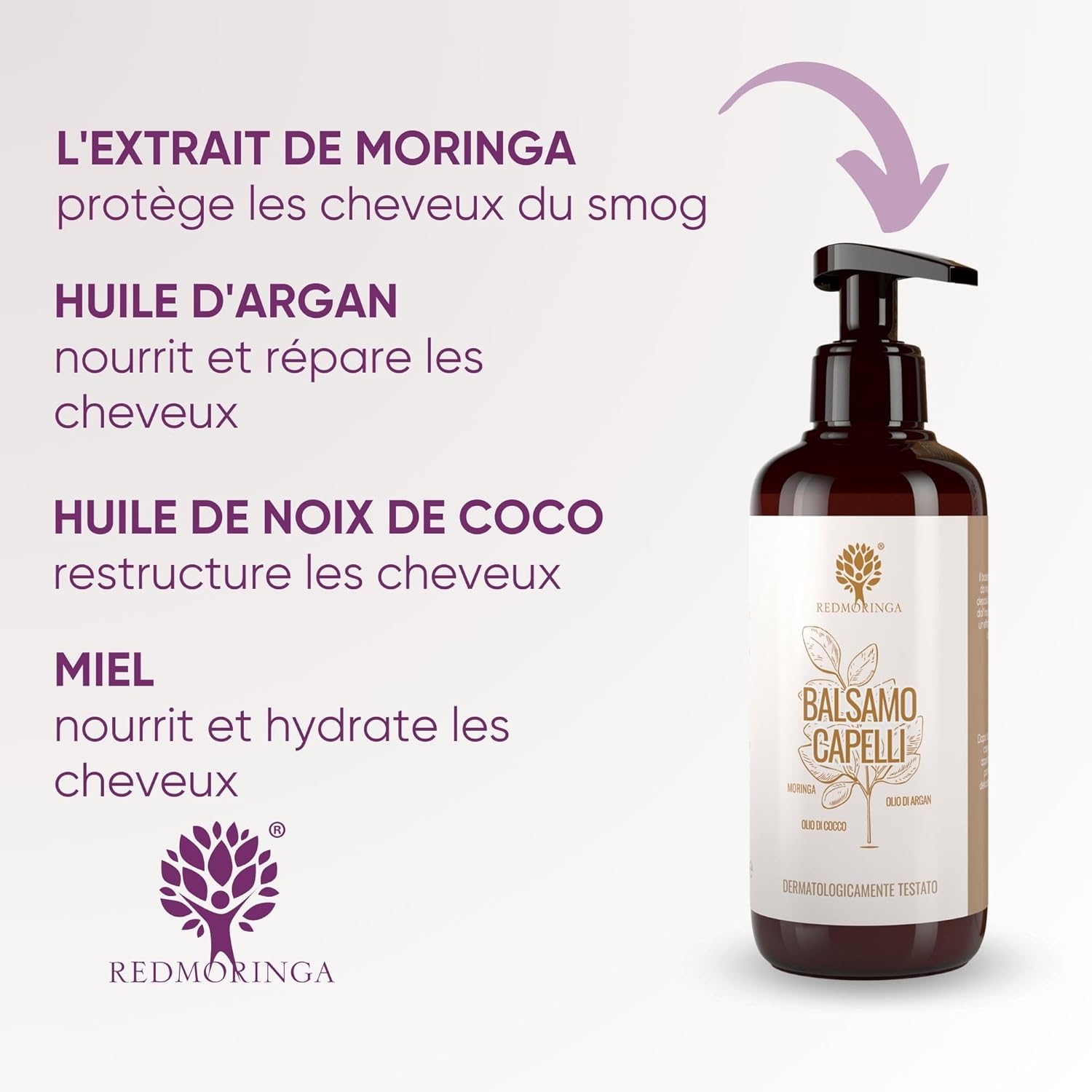 Thumbnail 2 de RedMoringa Baume Cheveux Régénérant et Protecteur – Baume Nourrissant 98,5% Naturel EcoBio, 200 ml, fabriqué en Italie