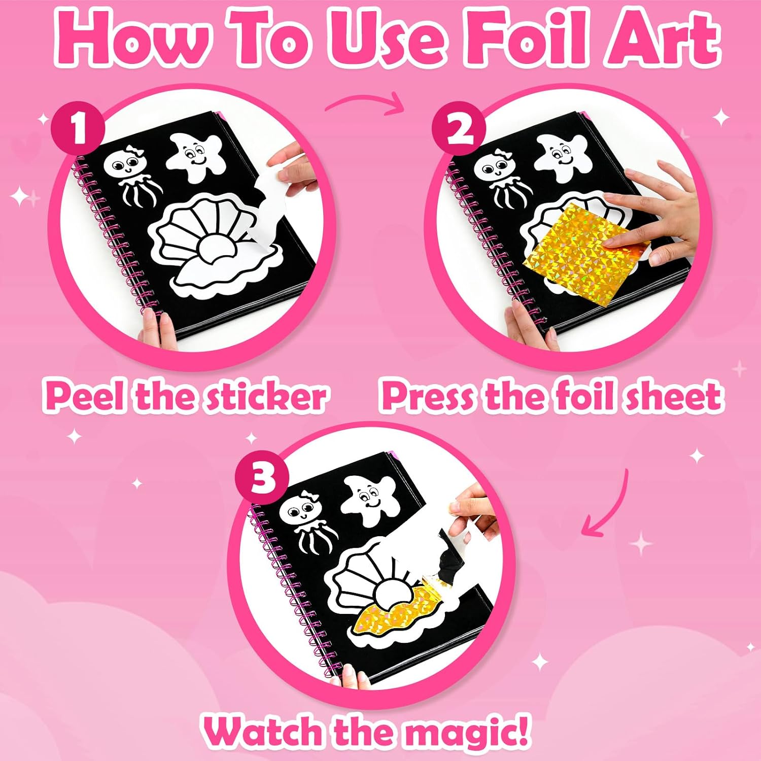 Thumbnail 3 de FUNNYB&G Foil Art Kinder: Kreatives Bastelset „Meerjungfrau“ für Kinder 4–9 Jahre