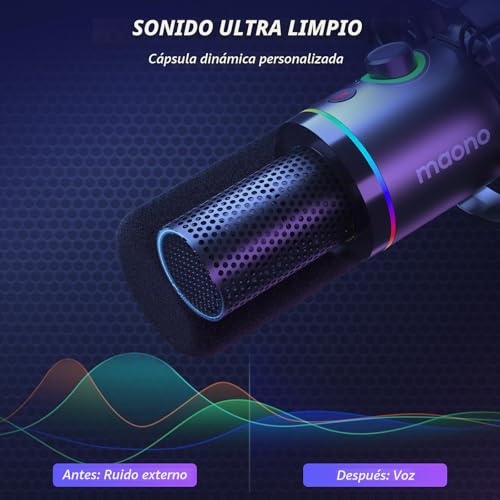 Thumbnail 6 de MAONO PD200XS: Micrófono dinámico USB/XLR con brazo, para podcast y streaming