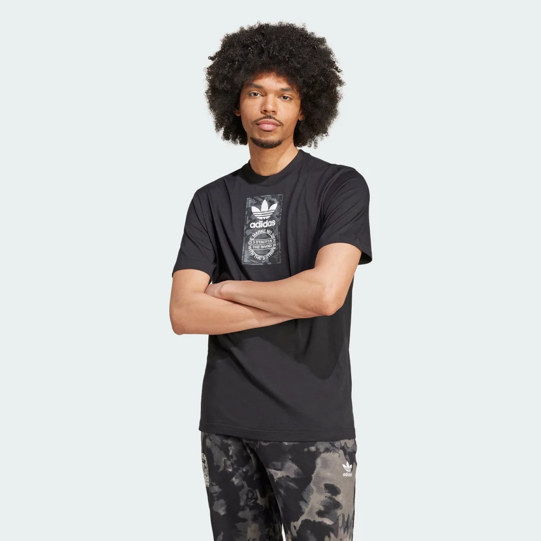 Detalle de Adidas Camiseta Camo Label Negro