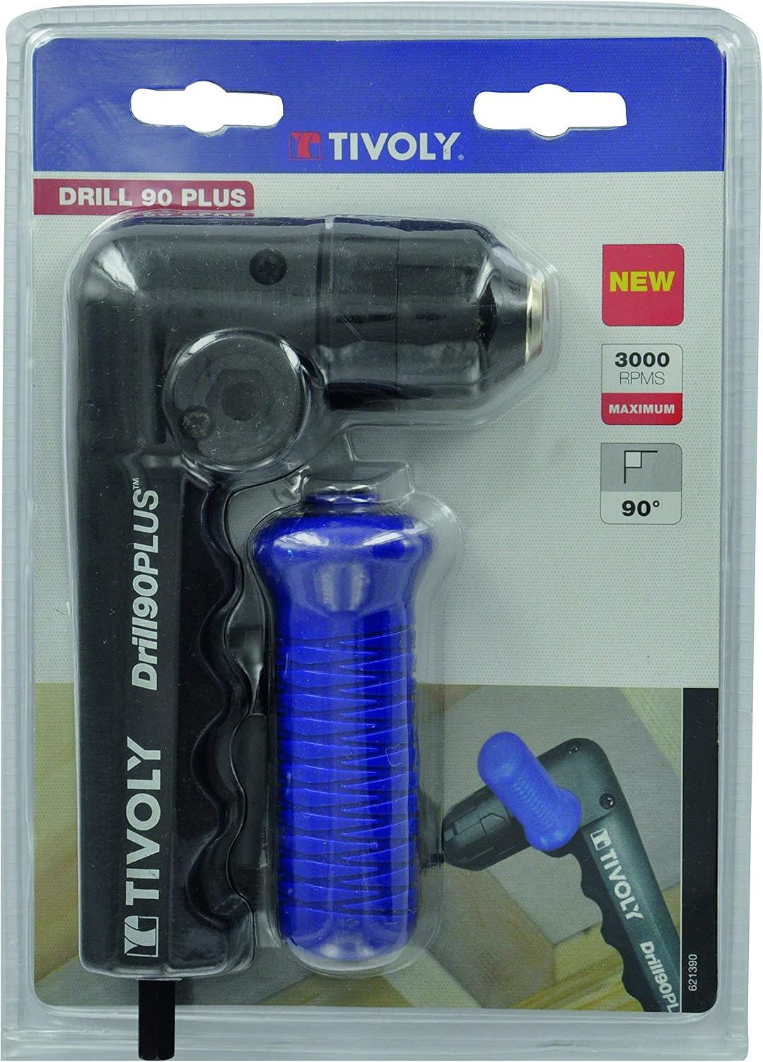 Detalle de Milescraft 1390 Right-Angle Drill Attachment, 3/8-Inch Chuck and Reversible Handle