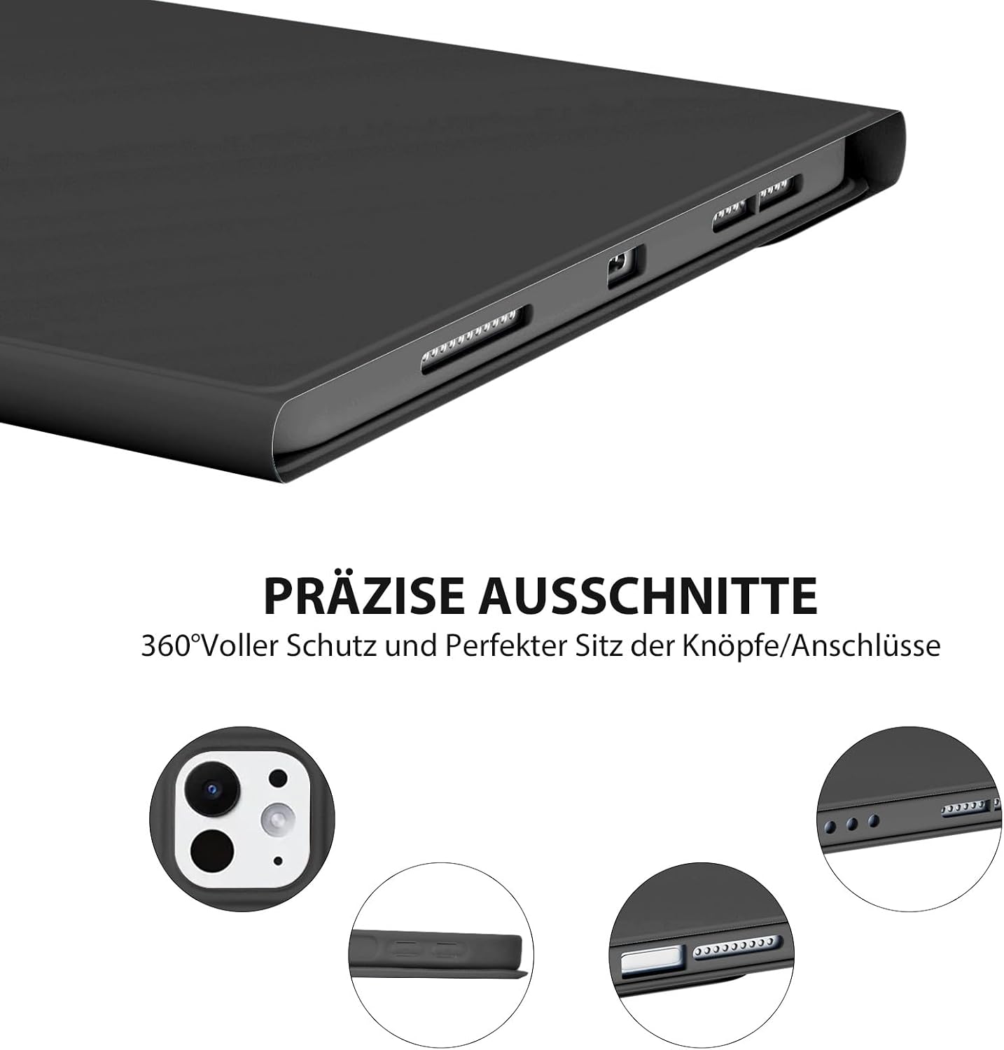 Thumbnail 6 de CC Store Hülle mit Tastatur für iPad Air 11 Zoll (M3/M2, Air 4/5) und iPad Pro 11 – magnetische Bluetooth-Tastatur, QWERTZ, schwarz