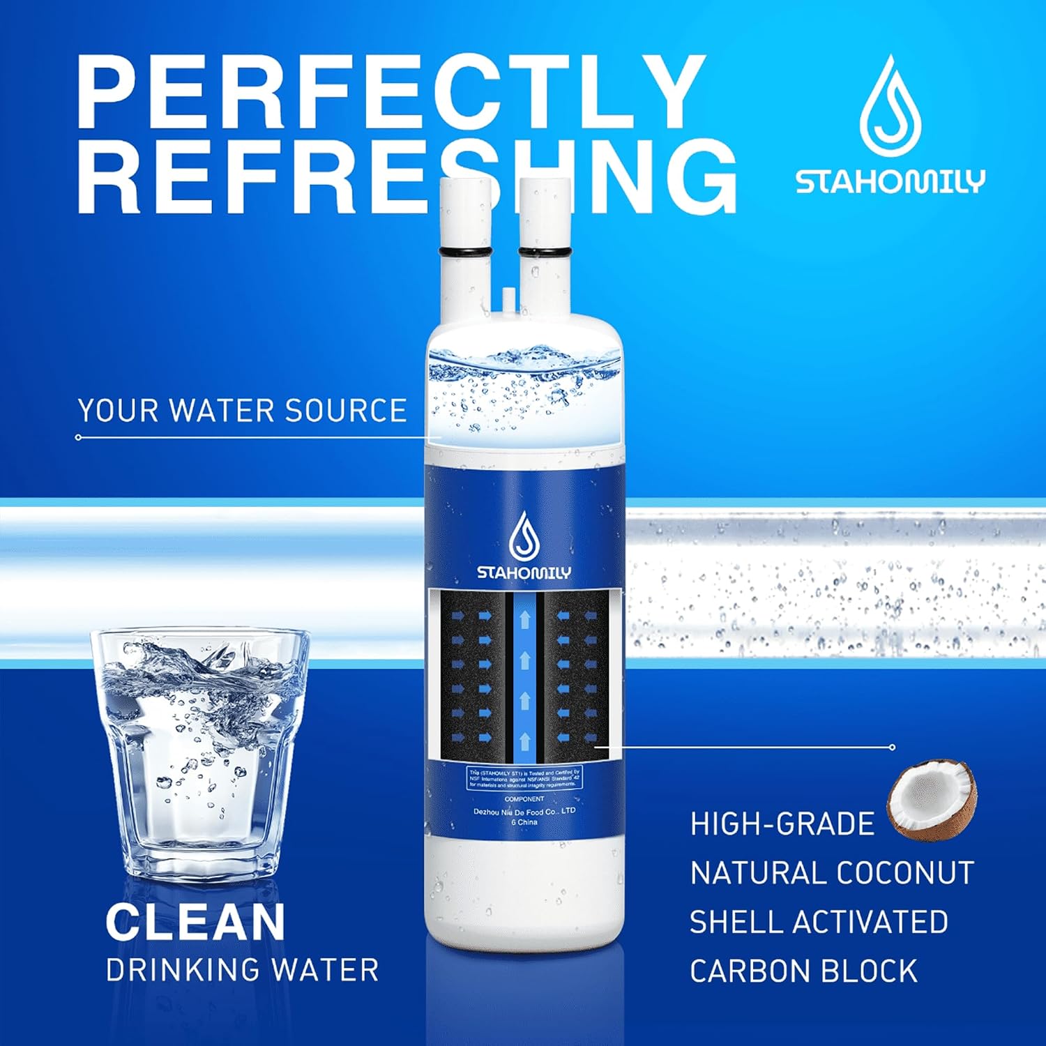 Thumbnail 3 de Stahomily STAHOMILY ST1 Refrigerator Water Filter, 3-Pack, Coconut Carbon