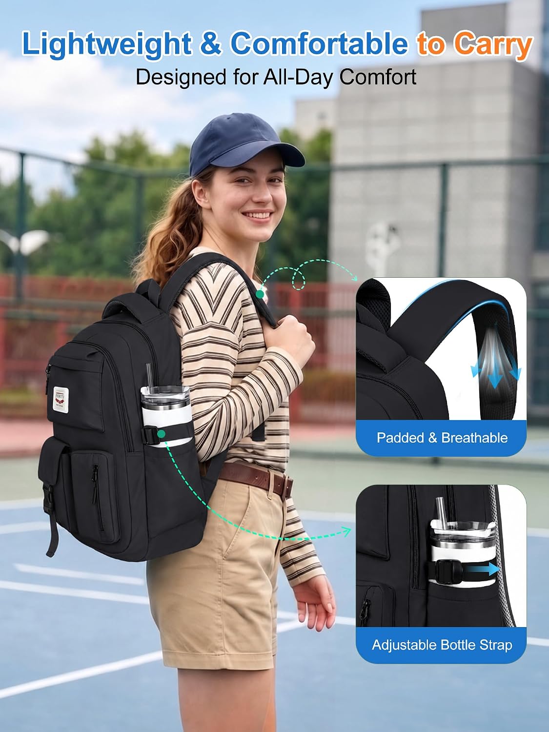 Detalle de FIORETTO Lightweight School Backpack for Women