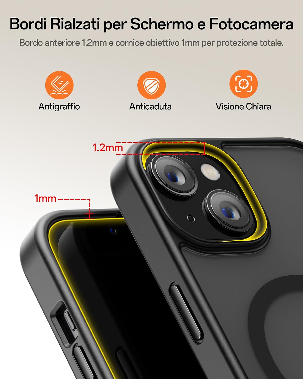 Thumbnail 6 de UNBREAKcable Custodia magnetica per iPhone 13 da 6,1” con MagSafe, protezione fotocamera e antiurto (nero)