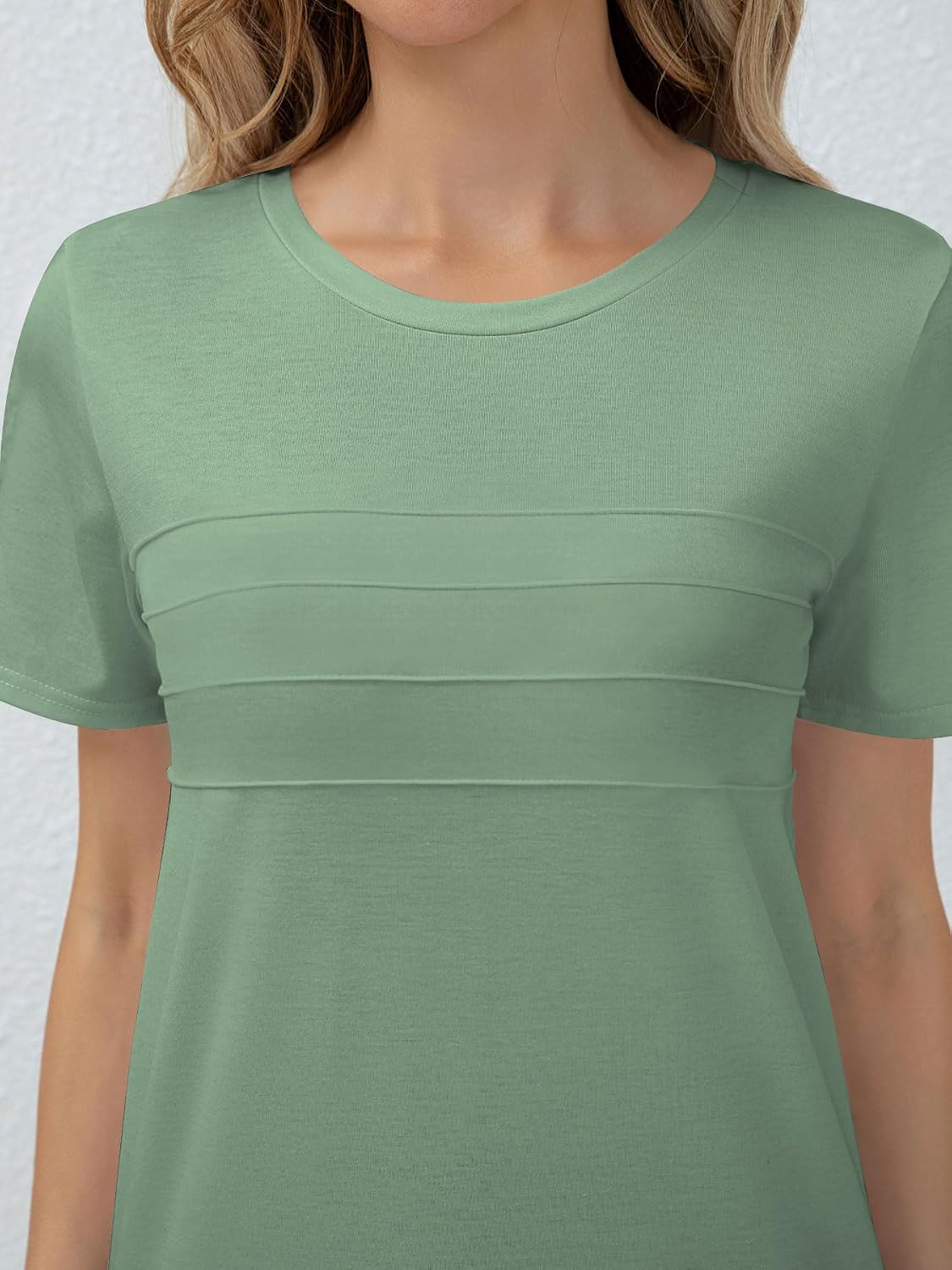 Detalle de Haslike Women's Loose-Fit Summer T-Shirt, Plain Crew Neck, Short Sleeves