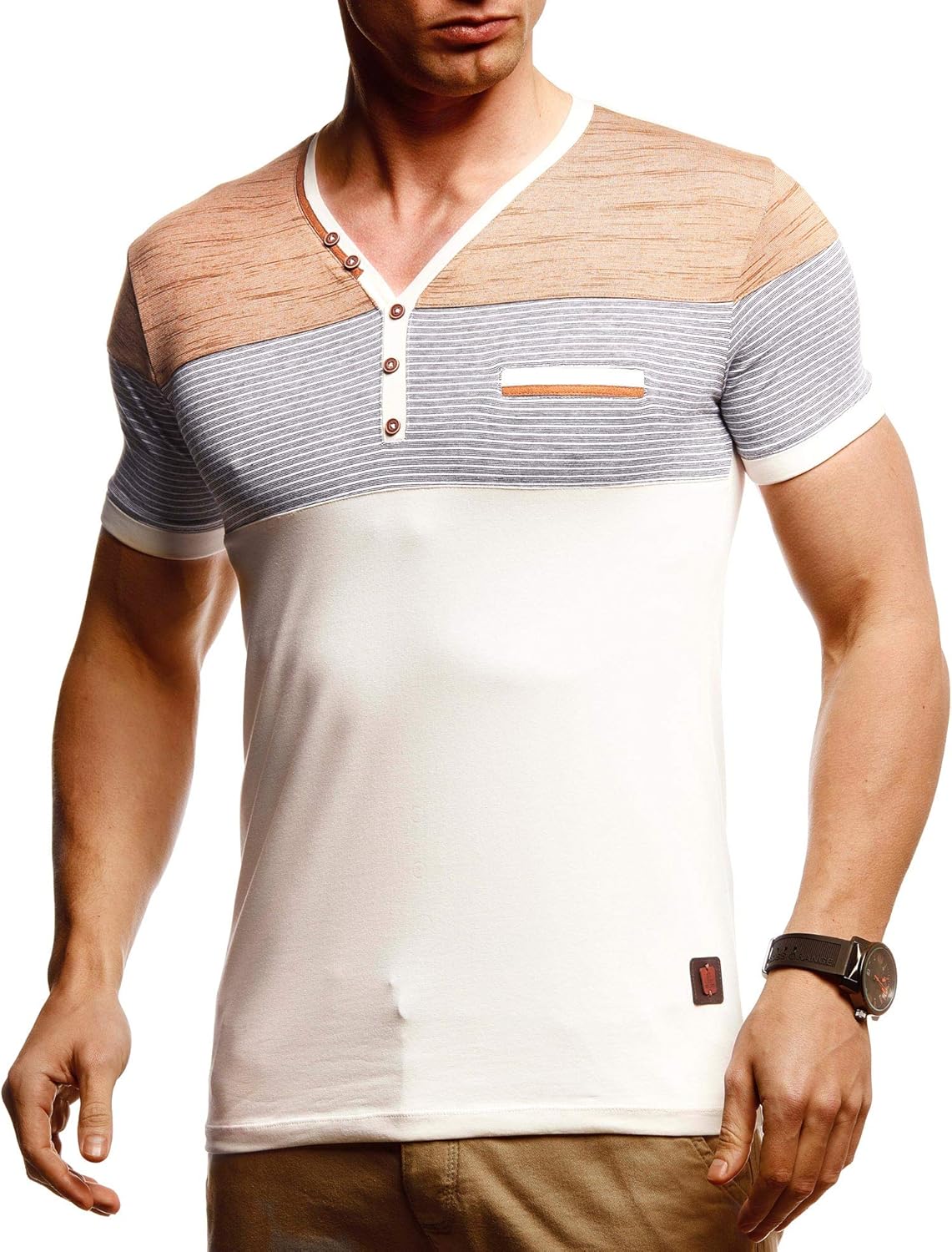 Thumbnail 3 de Leif Nelson T-shirt été homme col V
