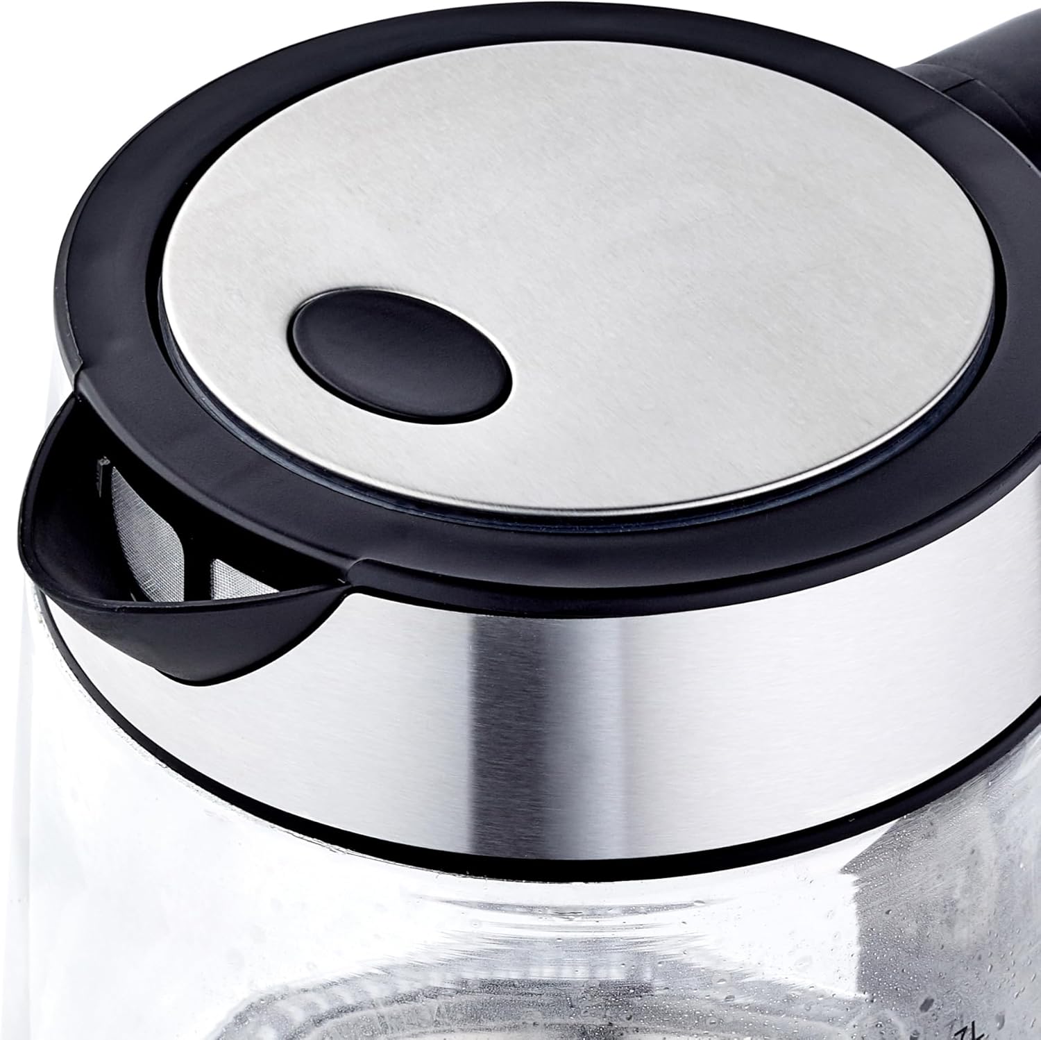 Detalle 2 de Amazon Basics Elektrischer Wasserkocher aus Glas, 1,7 l, 2200 W – zuverlässig und flexibel