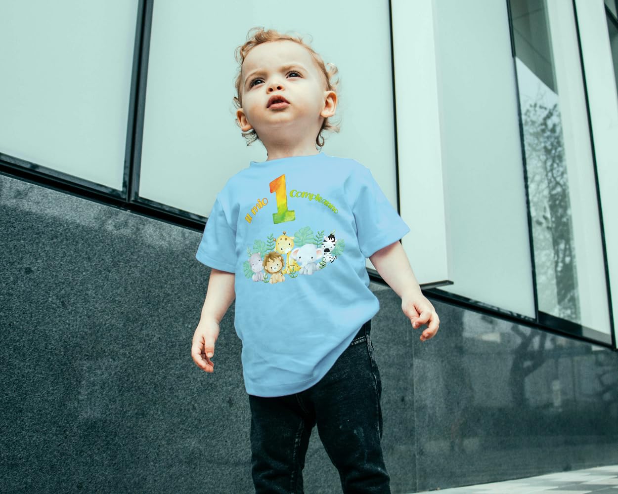 Detalle 2 de T-shirt cotone compleanno jungle safari 3-4 anni